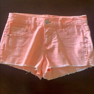 Orange Denim Shorts